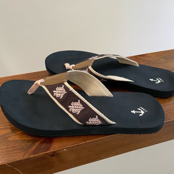 J Crew turtle flip flops size 7 - Picture 2 of 7
